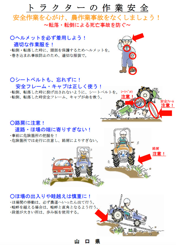 トラクターの作業安全
